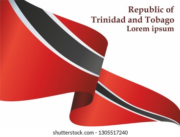 Flag of Trinidad and Tobago, Republic of Trinidad and Tobago. Template for award design, an official document with the flag of Trinidad and Tobago. Bright, colorful vector illustration.