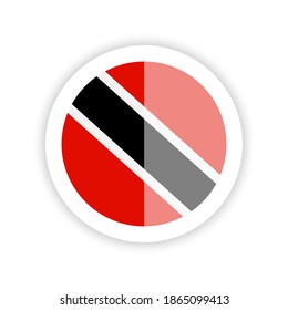 Flag of Trinidad and Tobago. Round flag icon.