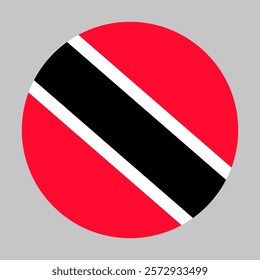 Flag of Trinidad and Tobago round shape, national symbol