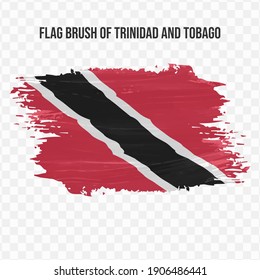 Flag Of Trinidad and Tobago in texture brush  with transparent background, vector illustration in eps file