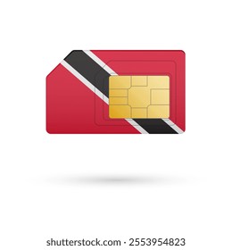 Flag of Trinidad and Tobago. Vector illustration of SIM Card with flag on white background