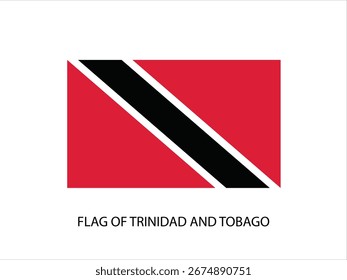 FLAG OF TRINIDAD AND TOBAGO VECTOR, ILLUSTRATION WHITE BACKGROUND TYPOGRAPHY