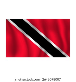 Bandeira de Trinidad e Tobago ondulações ao vento, com dobras 3d
