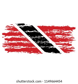 Flag of Trinided and Tobago the illustration vector on a white background, brush stroke Design Elements