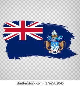 Flag Tristan da Cunha from brush strokes. Flag Tristan da Cunha  on transparent background for your web site design, app, UI.  UK. Stock vector.  EPS10.