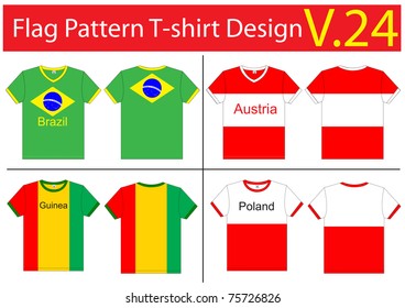 Flag T-shirt designs international. Vector template