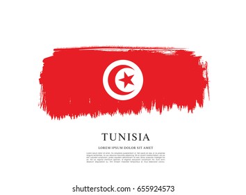 Flag of Tunisia, brush stroke background