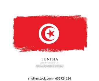 Flag of Tunisia, brush stroke background