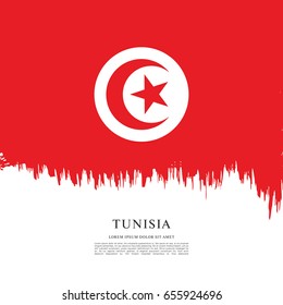 Flag of Tunisia, brush stroke background