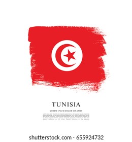 Flag of Tunisia, brush stroke background