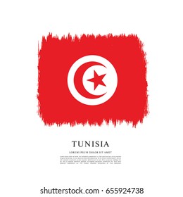 Flag of Tunisia, brush stroke background
