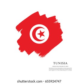 Flag of Tunisia, brush stroke background