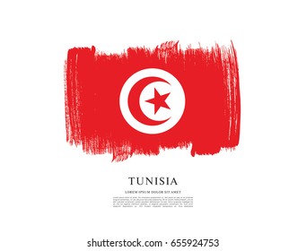 Flag of Tunisia, brush stroke background