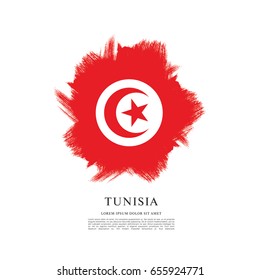 Flag of Tunisia, brush stroke background