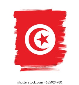 Flag of Tunisia, brush stroke background