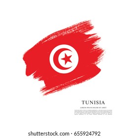 Flag of Tunisia, brush stroke background