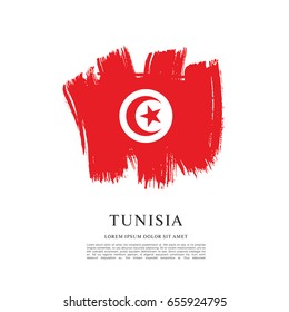 Flag of Tunisia, brush stroke background