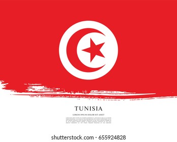 Flag of Tunisia, brush stroke background