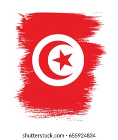 Flag of Tunisia, brush stroke background