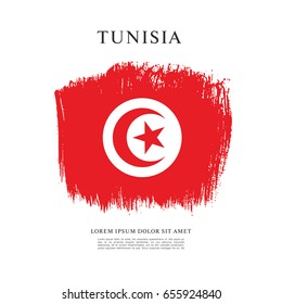 Flag of Tunisia, brush stroke background