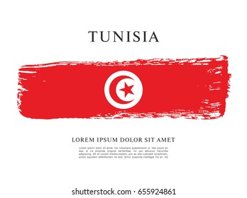 Flag of Tunisia, brush stroke background