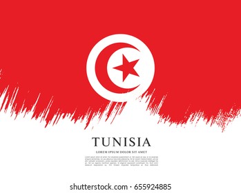 Flag of Tunisia, brush stroke background
