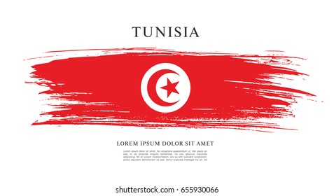 Flag of Tunisia, brush stroke background