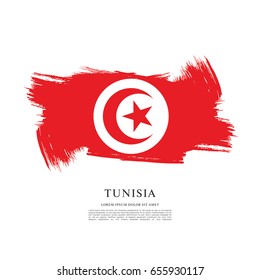 Flag of Tunisia, brush stroke background