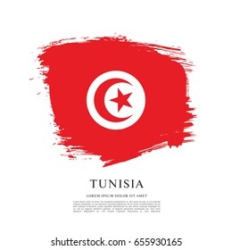 Flag of Tunisia, brush stroke background