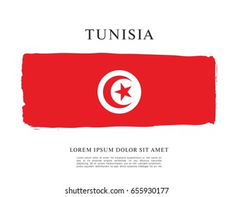 Flag of Tunisia, brush stroke background