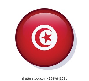 Flag Tunisia circle round frame vector design