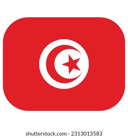 Flag of Tunisia. Tunisia flag with the design shape