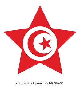 Flag of Tunisia. Tunisia flag with the design shape