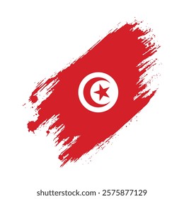 Flag of Tunisia Grunge Brush Stroke Style vector