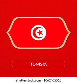 flag of Tunisia is made in Football style