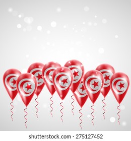 Flag of Tunisia on balloon. 