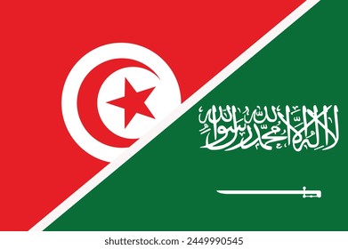 Flag of Tunisia and Saudi Arabia concept graphic element Illustration template design
