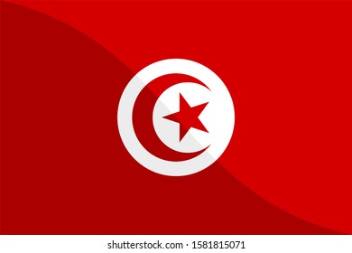 flag of tunisia shiny. vector background
