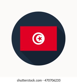 Flag of Tunisia. Vector flat icon eps8 illustration.