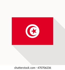 Flag of Tunisia. Vector flat icon eps8 illustration.