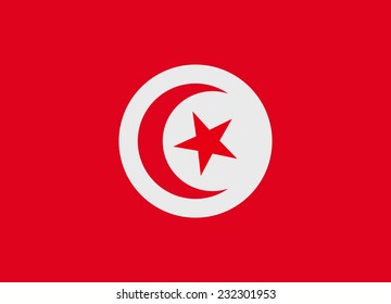 Flag of Tunisia vector illustration