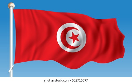 Flag of Tunisia - vector illustration