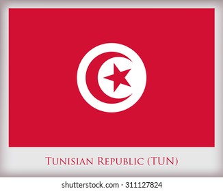Flag of Tunisia.Tunisia flag vector.