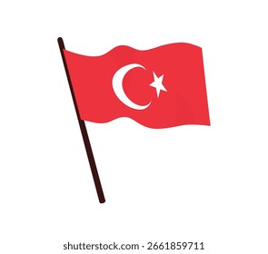 Bandera de Turquía. Día de la victoria del 30 de agosto de Turquía o fondo de 30 agustos zafer bayrami y bandera turca. Icono de la bandera de Turquía. EPS 10