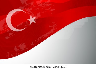 Flag of Turkey Background for Celebration Victory, Republic Day and other events, Vector illustration Design