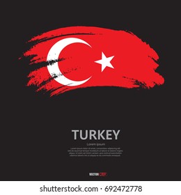 Flag of Turkey with brush stroke