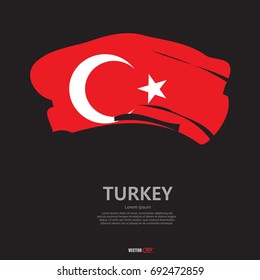 Flag of Turkey with brush stroke