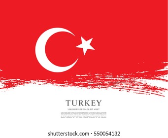 Flag of Turkey, brush stroke background