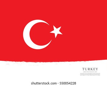Flag of Turkey, brush stroke background