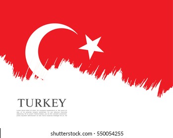 Flag of Turkey, brush stroke background